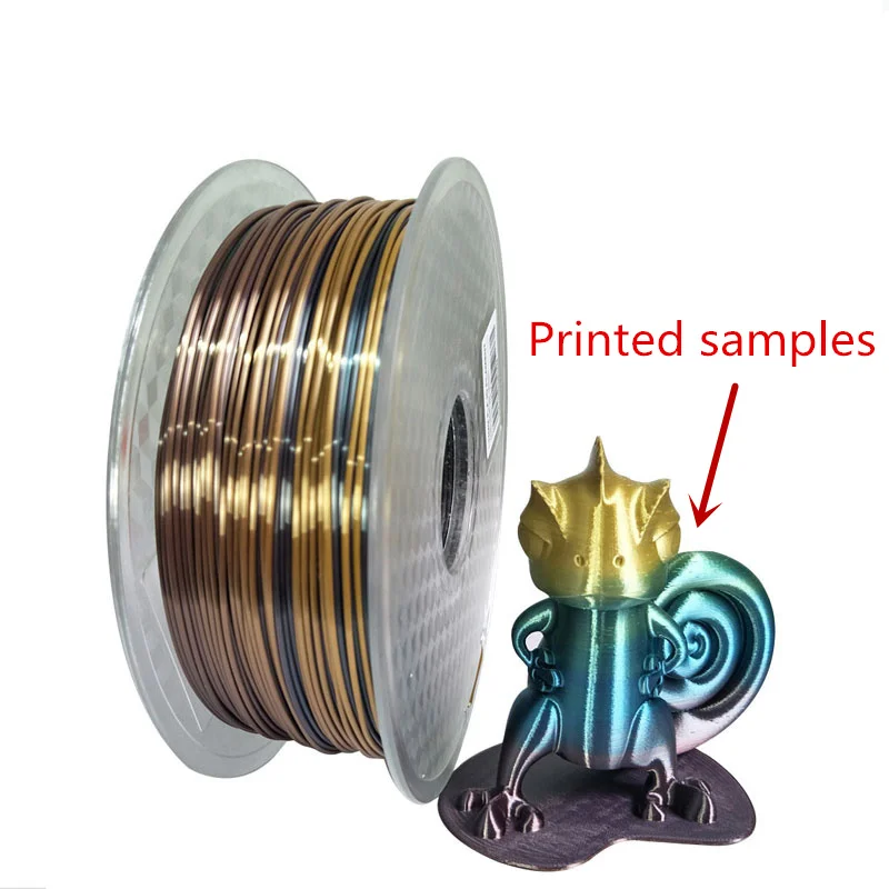 Silk PLA Rainbow 3d Printer Filament 1.75mm  Silky Rich Luster 3D PenPrinting Materials Like Multicolor Ramdon Print Material best plastic for 3d printing