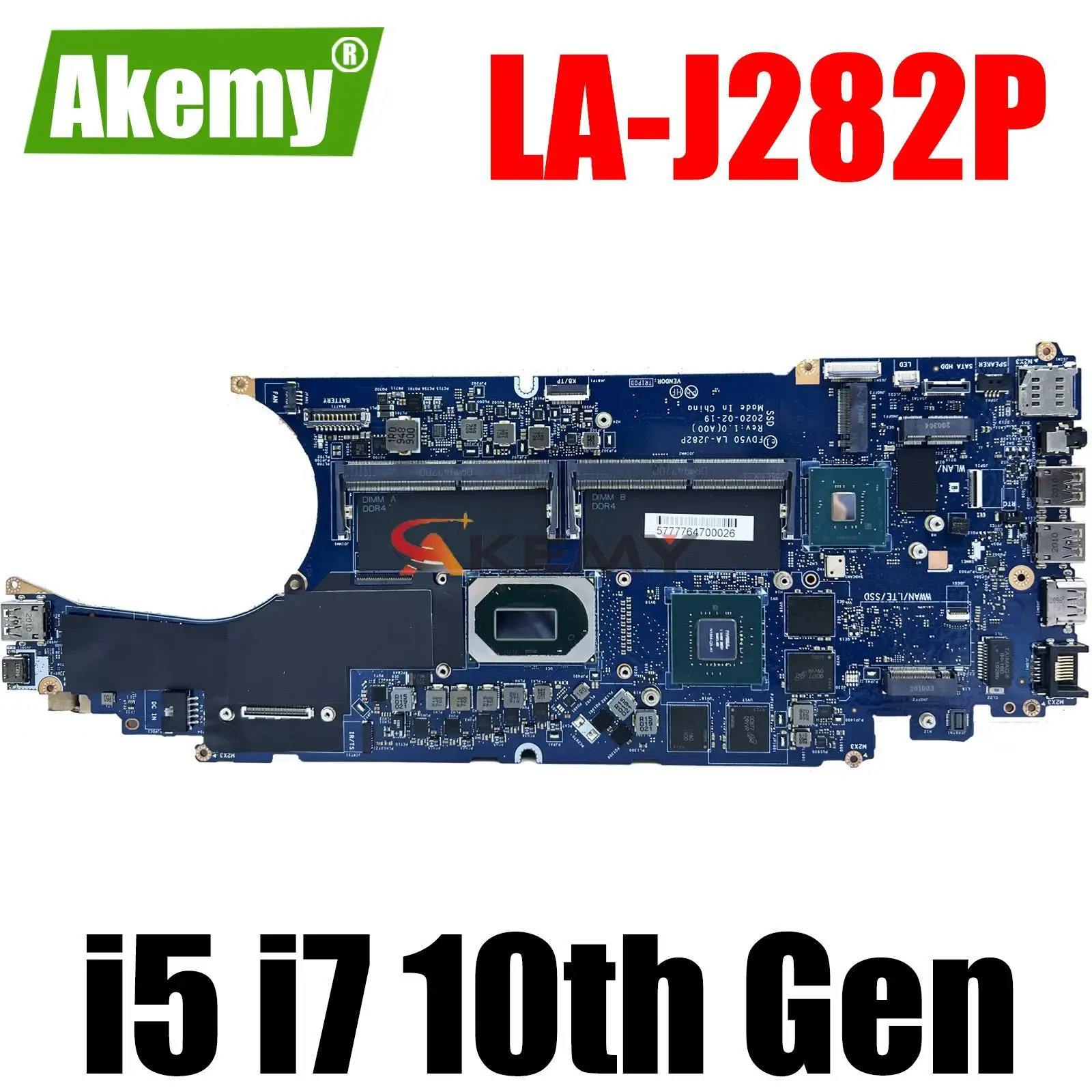 

CN-033T3Y CN-0JNTPG For Dell 3551 With i5-10400H I7-10750H CPU Mainboard FDV50 LA-J282P Laptop Motherboard N19M-Q3-A1 100% Test