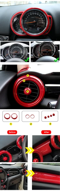 Kohle faser Auto Zentral knopf Panel Abdeckung Aufkleber Trim Aufkleber für  Mini Cooper Clubman R55 R56 R57 Innenraum (b) - AliExpress