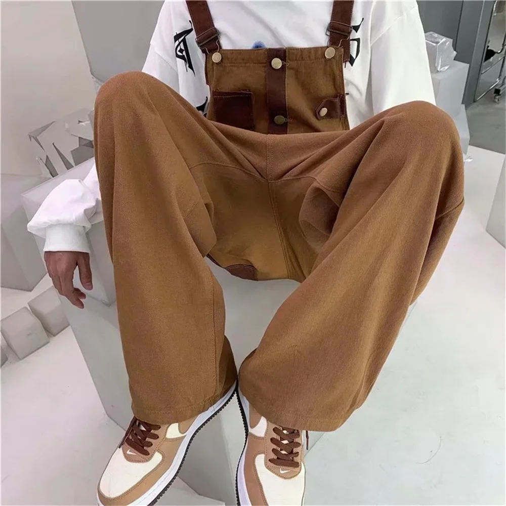 【BAON】Solpu Corduroy Suspenders One Piece 2022 Men's Retro Casual Pants Corduroy College Style