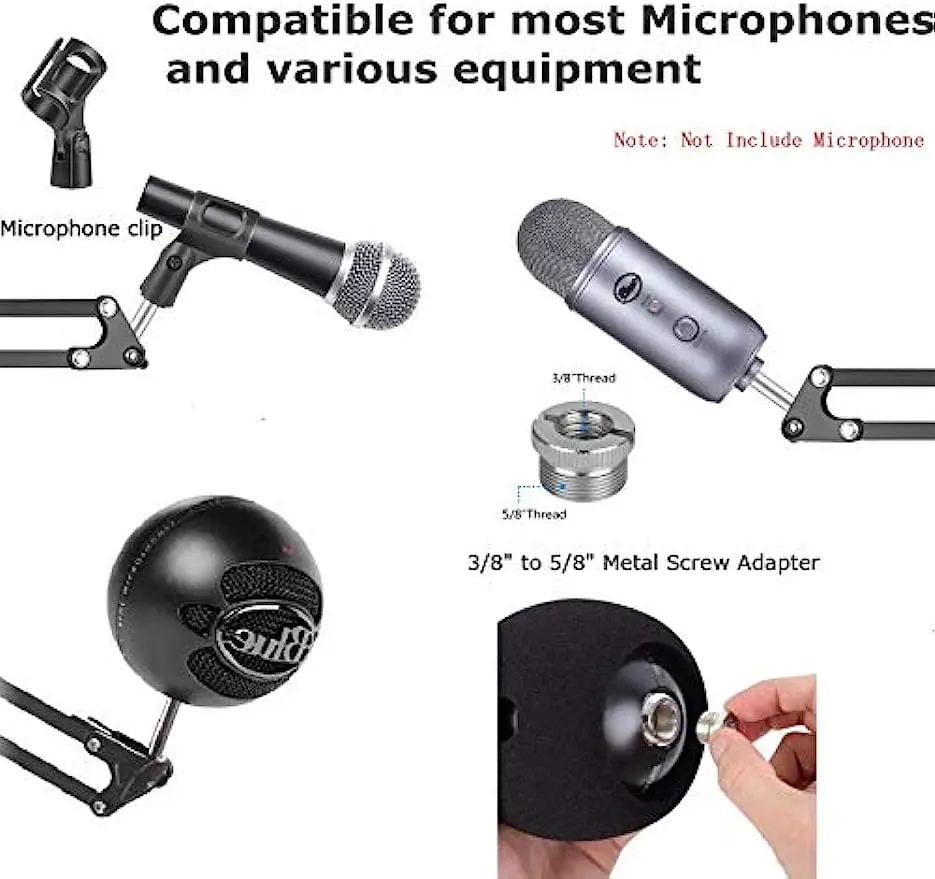 Blue Yeti – bras de Microphone à Suspension robuste, ciseaux avec filtre  anti-Pop, adaptateur 5/8 pour support de boule de neige bleue - AliExpress