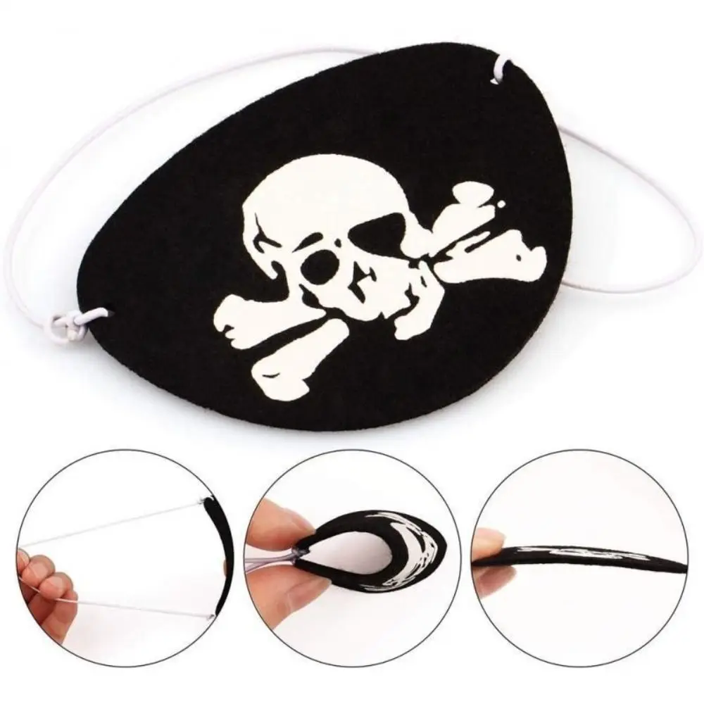 Lot De 8 Cache-œil De Pirate Noir En Feutre - Taille Unique (8x6 Cm) - Pour Enfant Et Adulte, Fête, Déguisement - 5