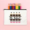 Teacher Gifts Personalised Teacher Name Zipper Makeup Bags Student Back To School Pencil Bag Travel Wash Storage Pouch Classroom 6
