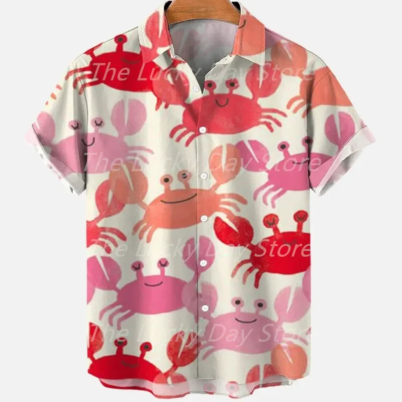 Men's Summer Designer Color Cartoon Pattern Casual Social Oversized Hawaiian Sleeve Short Shirt Floral Viking Luxury Clothing