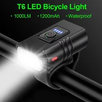 1000LM Bike Light Headlight T6 Bicycle Flashlight LED USB Rechargeable Torch Aluminum Alloy Cycling High Beam Low Accessories