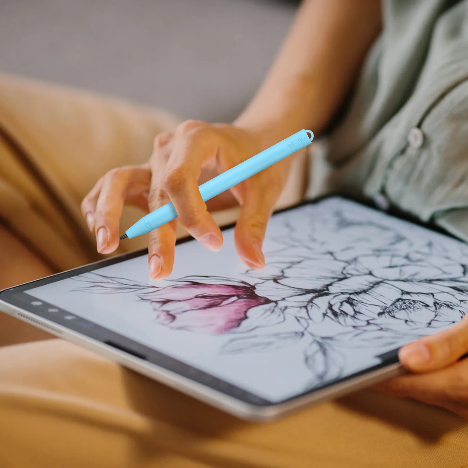 6Pcs LCD 드로잉 보드 쓰기 펜 편안한 그립 플라스틱 드로잉 태블릿 펜 교육용 색칠 쓰기 태블릿 펜