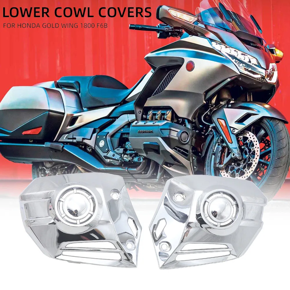 

For Honda Goldwing Tour DCT Airbag 1800 F6B GL1800 2018 2019 2020 2021 Motorcycle Chrome Pair Lower Cowl Covers