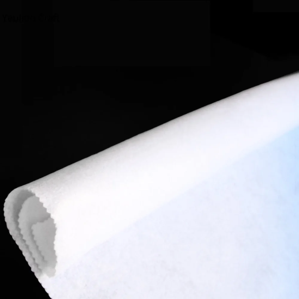 Light 180g Self-Adhesive Interfacing Fabric White Iron-On Polyester Cotton  Non-Woven Fusible Interfacing for DIY Crafts Supplies