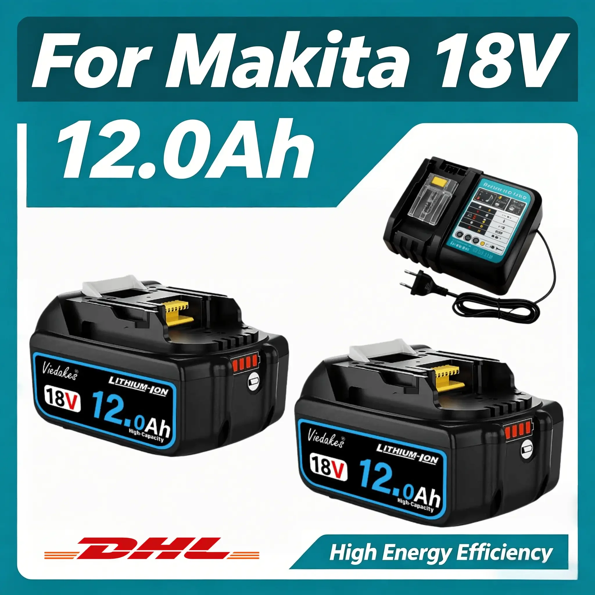 🏅For Makita 18V 8000mAh Battery Applicable to BL1850 BL1860 Compatible with DDF487 Cordless Driver Drill Replacement Battery