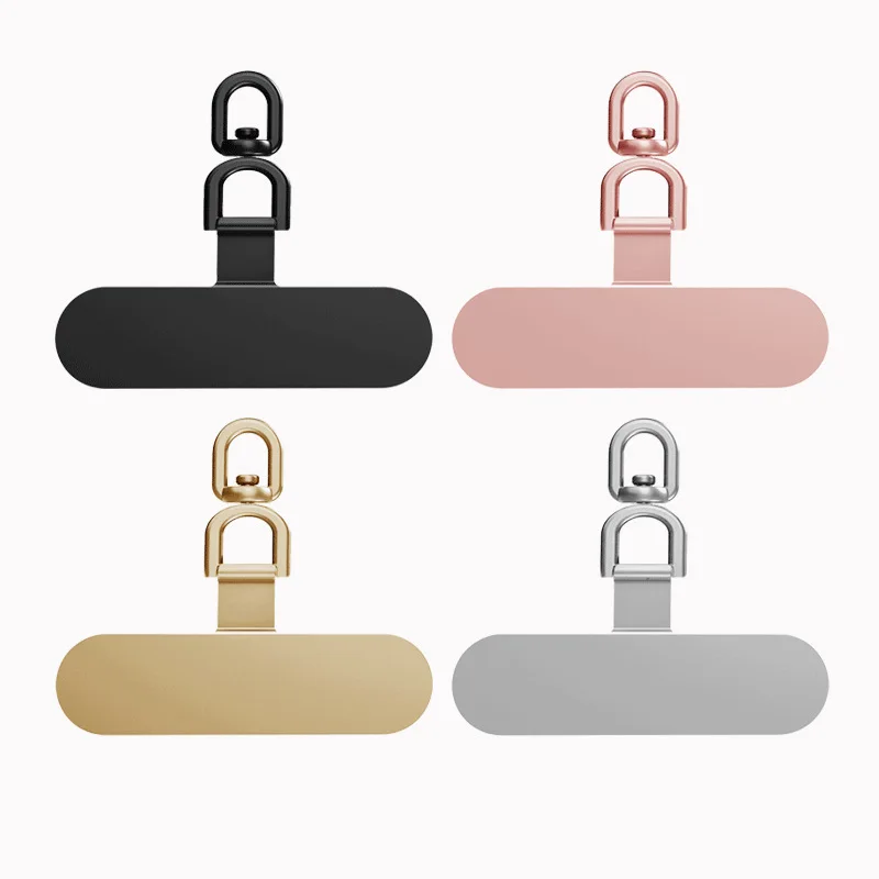 Phone Lanyard 360 &deg; Rotation Metal Clip Patch Ultra Thin Case Hanging Rope Cellphone Anti-lost Strap Fixed Gasket 2/3/4PCS