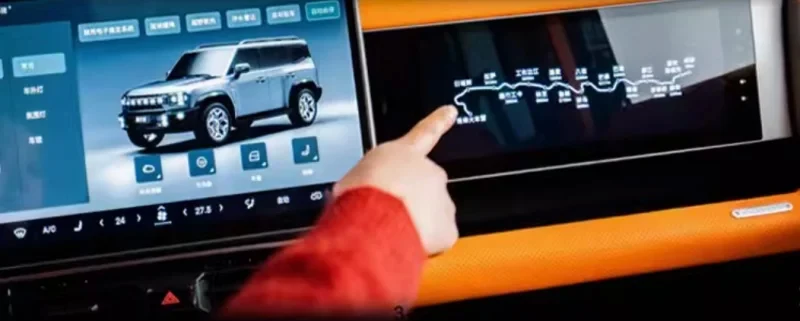JETOUR 여행자 T2 2023 2024 부조종사 터치 스크린, 고화질 대형 화면에 적합한 자동차 부조종사 엔터테인먼트 스크린