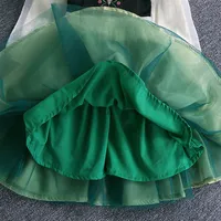 Clothing for New Kids Summer 2024 Quality Korean Style Anna Baby Girls One Piece Princess Sundress Dress Up Girl Green Party 4