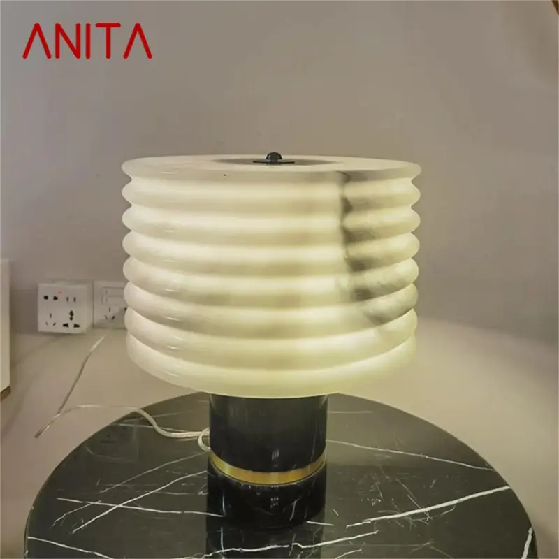 

ANITA Nordic Table Lamp Luxury Marble Modern Desk Light LED Decor Home Living Room Bedroom Study