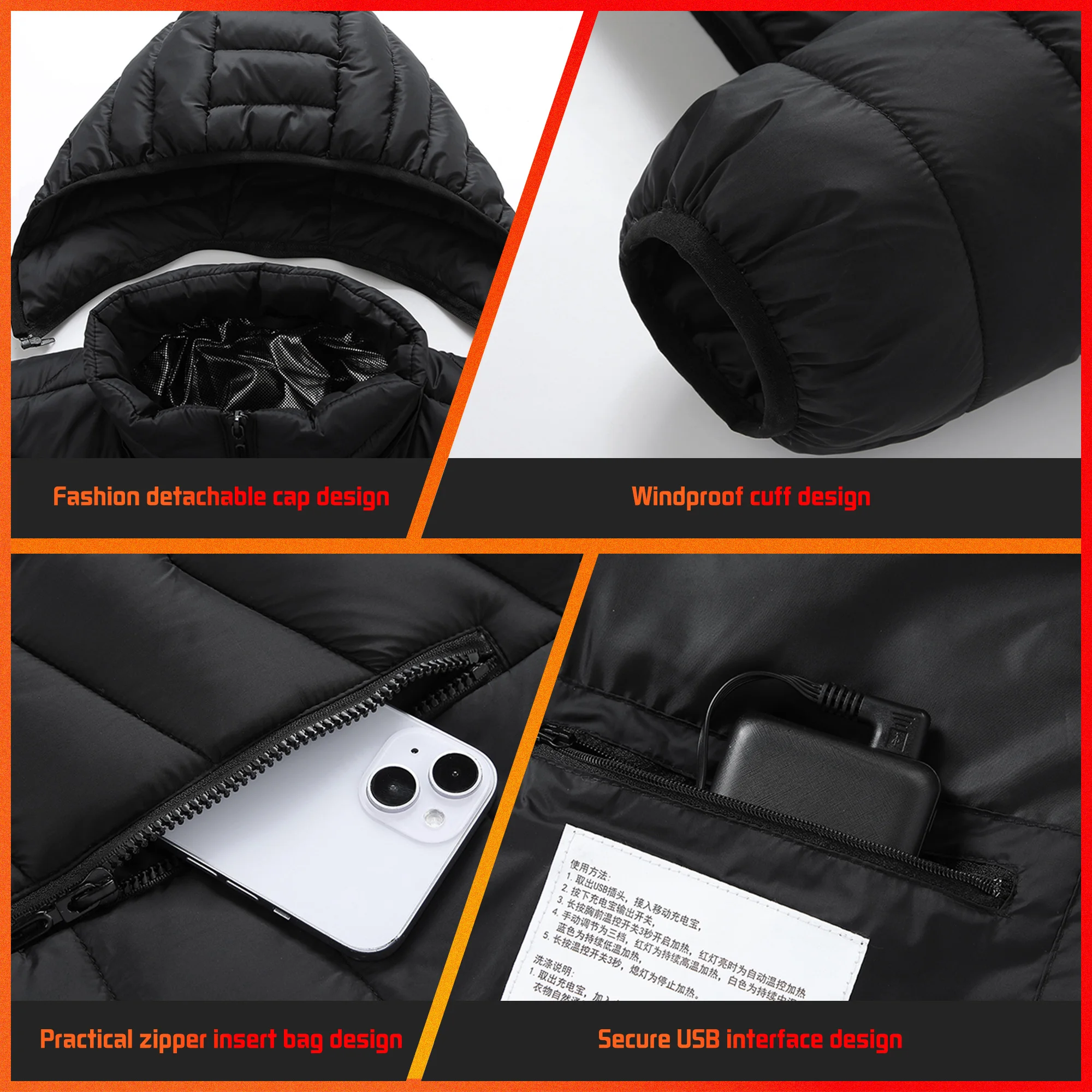 TODWARM Heated Jacket 21 Areas Winter Men's Women's Motorcycle Jacket USB Electric Heating Heated Vest Moto Thermal Cloth heated jacket