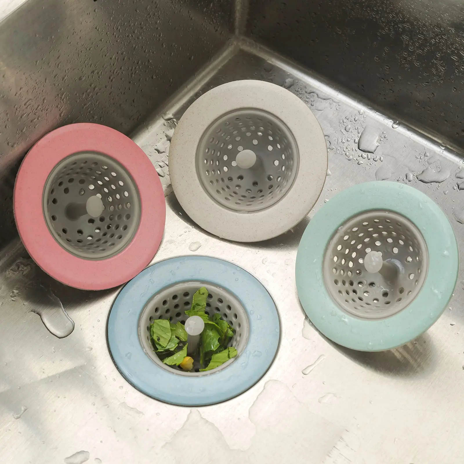Kitchen Sink Drain Vegetable Waste Filter Screen Anti Clogging Cover Bathroom Sink Hair Filter Cleaning Supplies sink filter sink strainer kitchen sink strainer 4 Colors