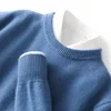 2024 Autumn/Winter New Men's Business Casual Round Neck Thin Knitted Pullover Sweater Warm and Fashionable High Quality Knitted 2