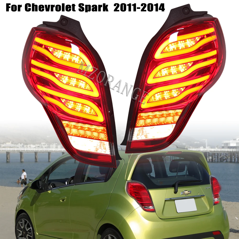 

LED Tail Lights Assembly For Chevrolet Spark 2011-2014 Red Rear Lamp Turn Signal Reversing Brake Light Foglights Car Accessories