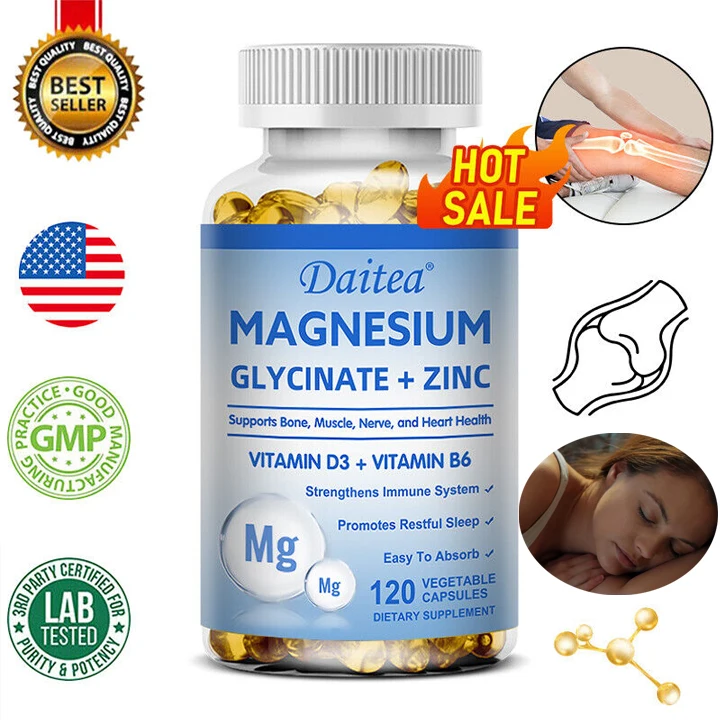 

Magnesium, Zinc, Vitamin D3, B6, Suitable for Children & Adults, Strong Bones & Teeth, Heart, Nervous System Immune System Sleep
