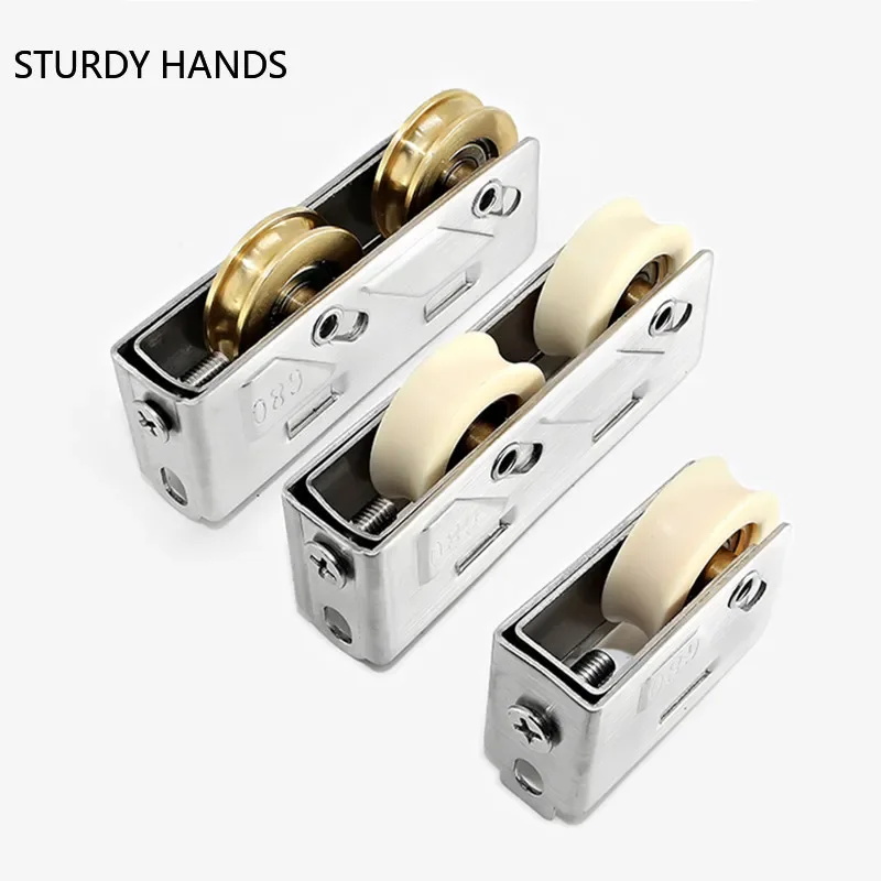 80 Type Stainless Steel Double Copper Wheel Door and Window Pulley Furniture Bearing Roller Kitchen Door Pulley Home Hardware