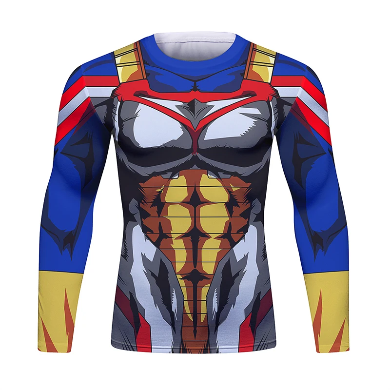 BJJ Fight Rashguard Men's Sports T-shirt Tops Fitness Printed Sublimation Boxing MMA Compression Tights Long Sleeve T-Shirts sports apparel mens t shirt