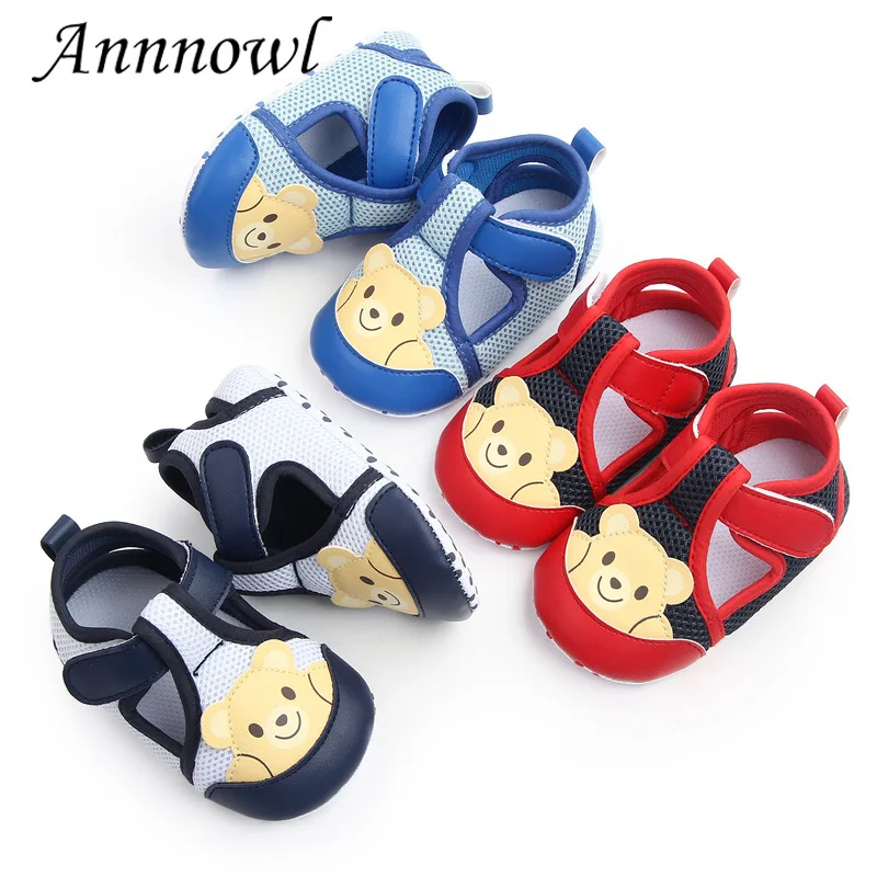 

Infant Summer Shoes Newborn Baby Boy Stuff Toddler Cartoon Bear Footwear for 1 Year Old Learning Walking Bebes Girls First Step