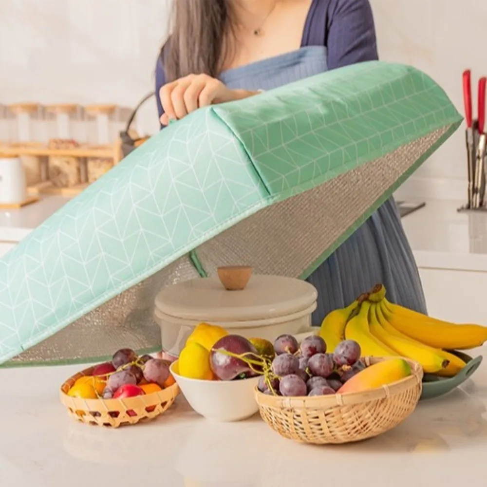 Foldable Kitchen Gadgets Food Cover Aluminum Foil Dust-proof Dining Table Cover Food Insulation
