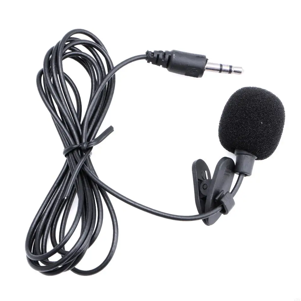 3.5mm Clip On Mini Microphone Lapel Tie Hands Free Lavalier Mic for Laptop PC BK Widely Use Wearable Small Mics