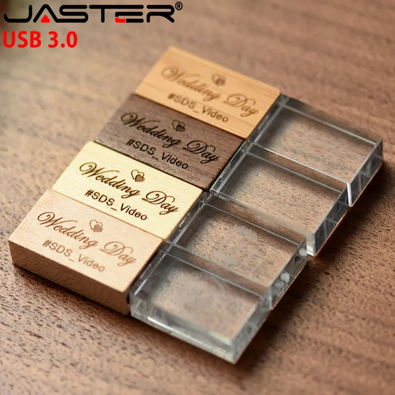 Jaster-high Velocidade Memory Sticks com Logotipo Personalizado Gratuito Fotografia de Casamento Cristal de Madeira Usb 3.0 16gb 32gb 64gb - Imagem 6