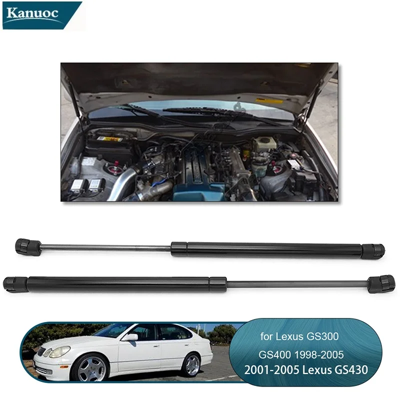 Hood Lift Support Set For 1998-2004 Lexus GS300 - Pair Of Gas Struts Driver & Passenger Side