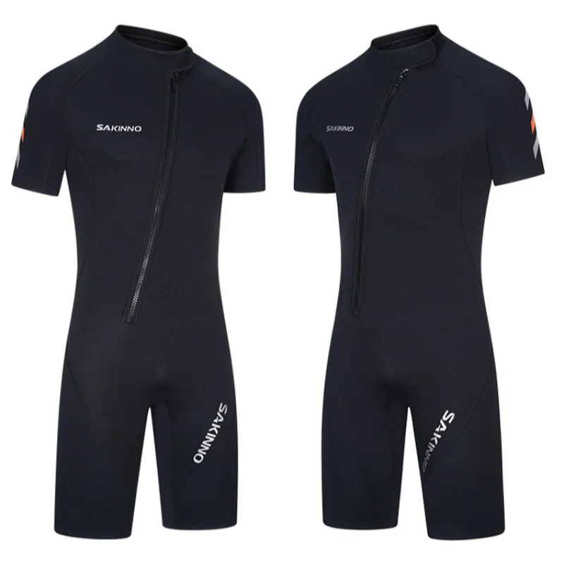 Neoprene Shorty Mens Wetsuit 2MM UV-proof Front Zip Lycra Shorty Sleeves Diving Suit For Surf Snorkeling