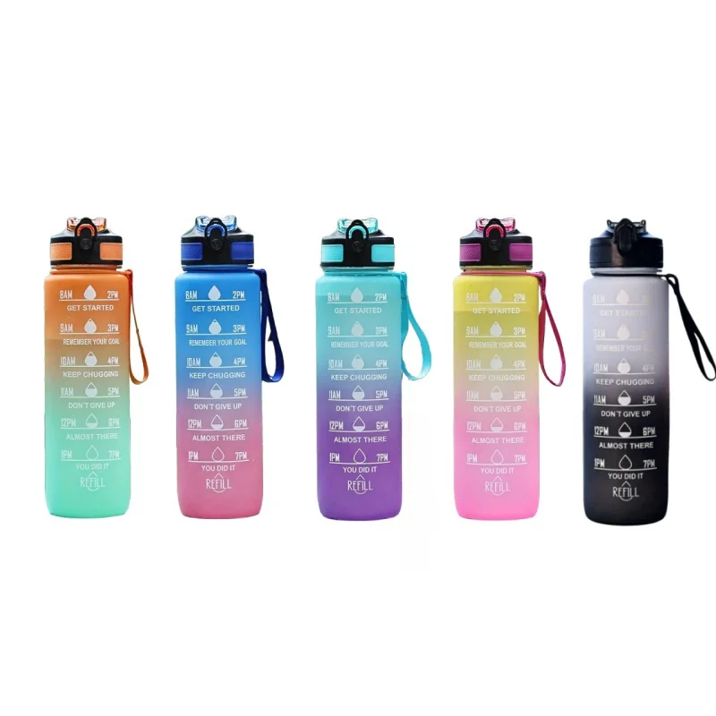 Sports Water Bottle Sports Water Cup 1000ml Large Capacity Outdoor Sports Plastic Cup Bouncing Suction Nozzle Space Cup