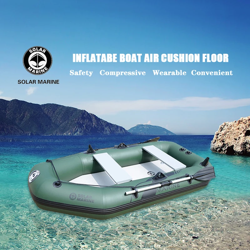 Solar Marine-PVC Inflatable Fishing Boat, 9ft, Self Bailing Speed Kayak River Pontoon, 0.7mm, New Design