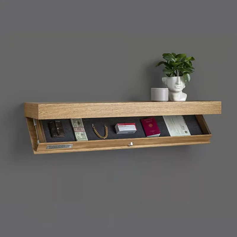 1pc Hidden Shelf with Secret Compartment Concealed Wood Floating Wall-mounted Furniture Storage Shelves Modern Designer Shelf 3