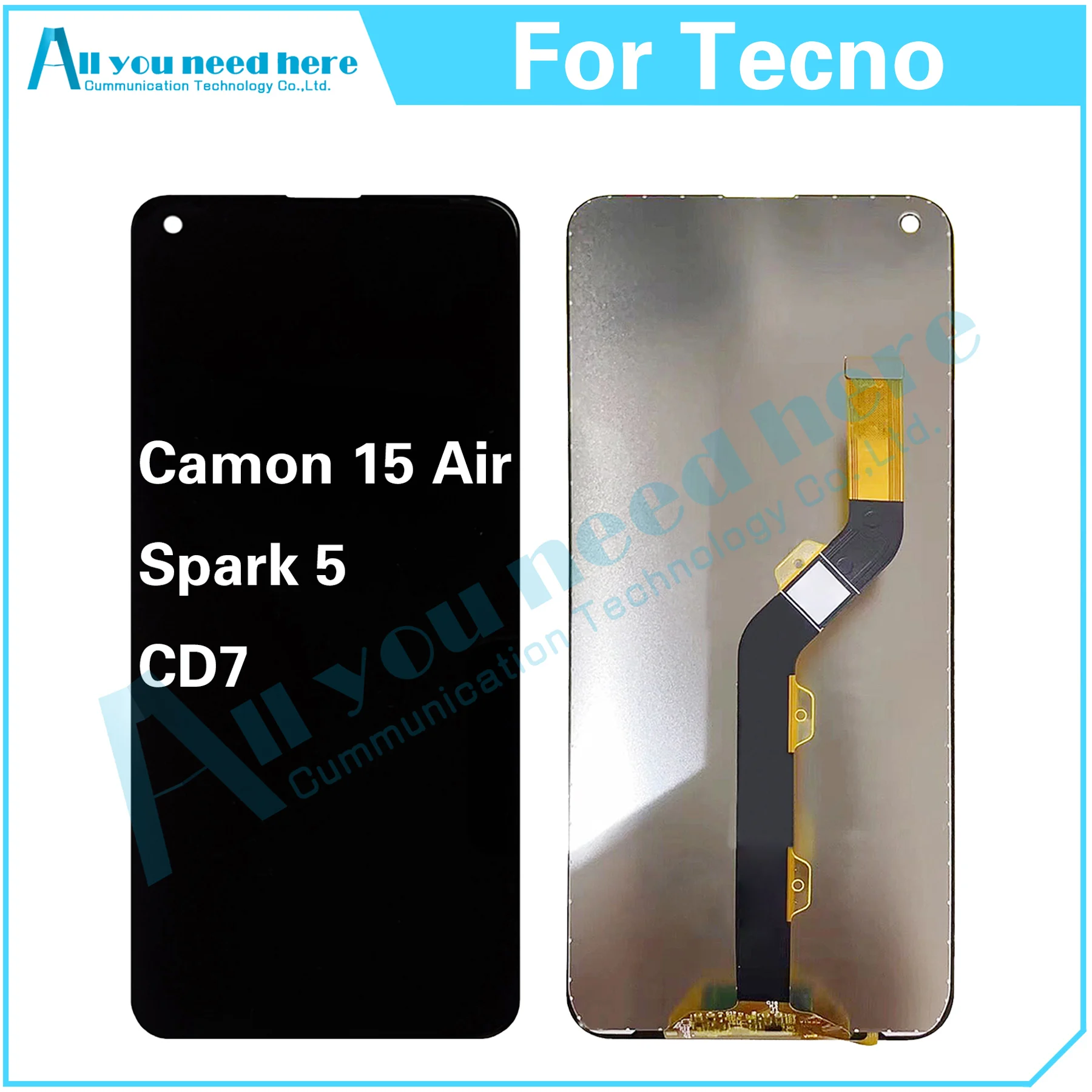 100% Test AAA For Tecno Camon 15 Air Spark CD7 LCD Display