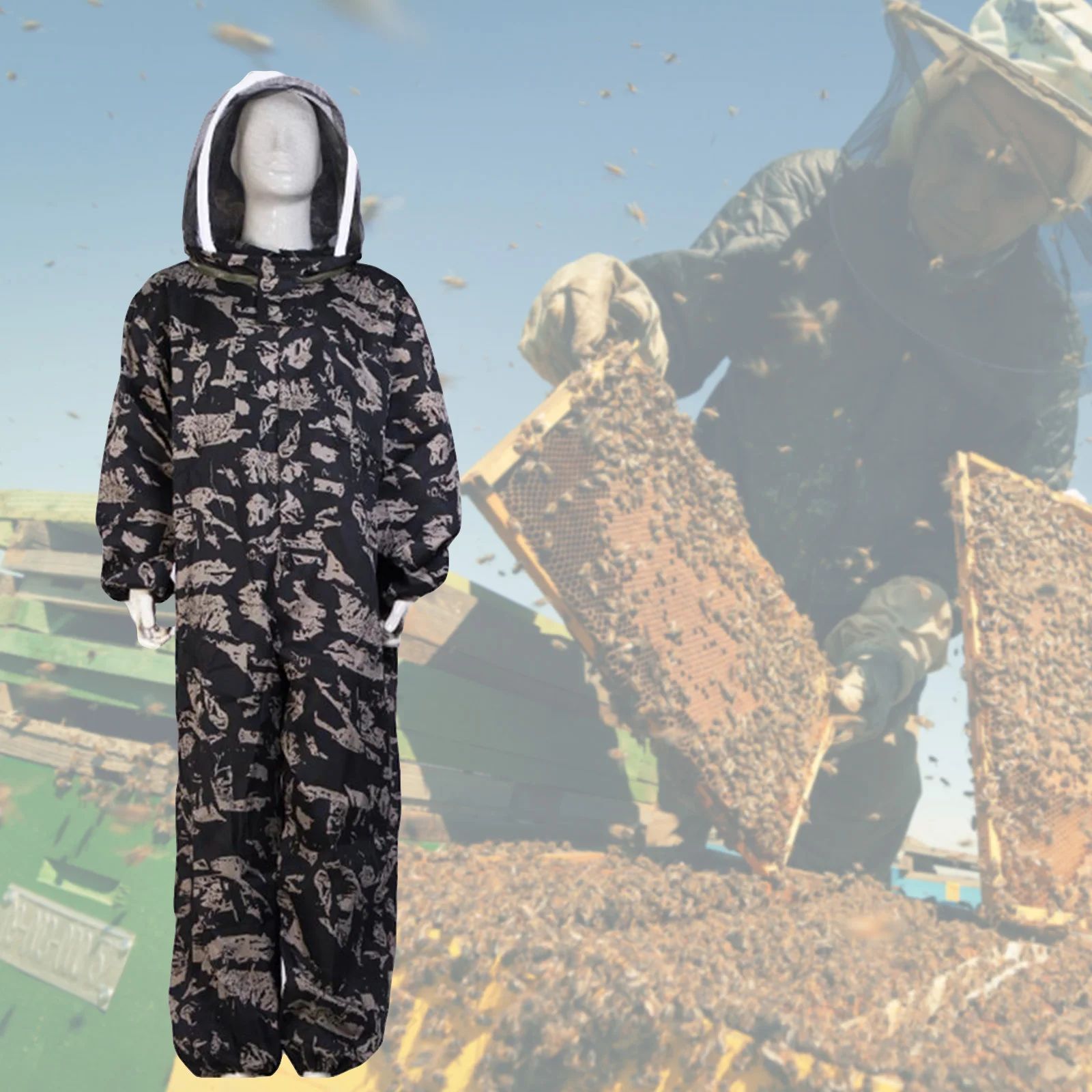 

1 Set Unisex Beekeeping Suit Bee Keeper Professional Clothing Mosquito Suit Bees Breathable Anti Beekeeping Clothing L XL XXL