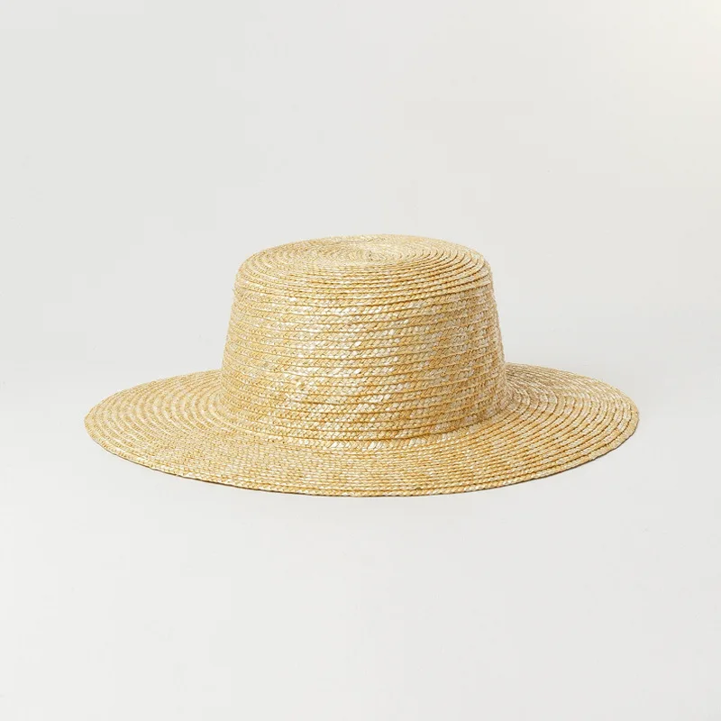 

X205 Simple Fashion Light Straw Children's Flat Top Hat Outdoor Holiday Sunshade Sunscreen Hat Children Summer Cap Kids Hat