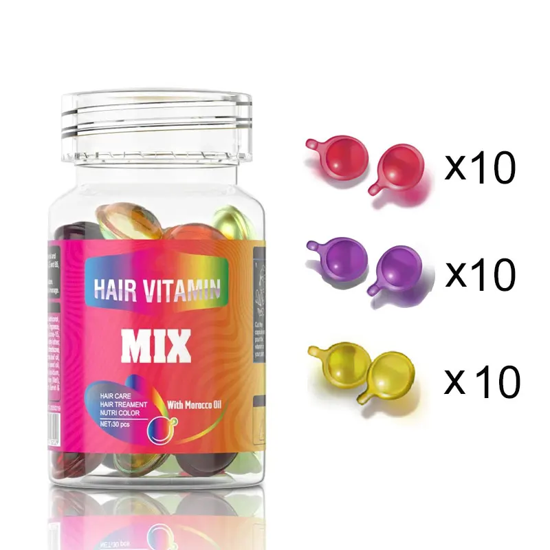 30Pcs Haar Vitamine Capsule Gemengde Set Keratine Complexe Olie Haar