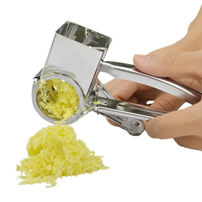 Description Picture 6 of itemStainless Steel Rotary Cheese Grater Set With 4/3/1 Drums Manual Cheese Cutter Slicer Shredder Kitchen Rotary Slicer Grater
