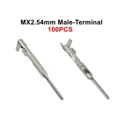 10 - Set MX2.54 Durable Locking Dupont Connector Housing (20 Pieces) - Single Row Docking Shell - Male - Terminal (100PCS M - Terminal)