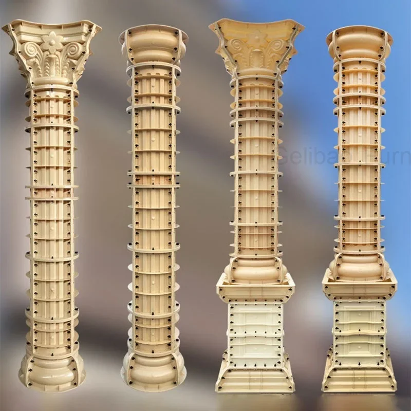 European Roman Column Head and Foot Mold Home Villa Garden Gate durable Mould Pedestal Flower Seat Gypsum Concrete Cement Mold Z