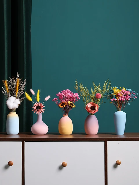  Dry Flower Vases, Ceramic Vase, Living Room Decoration