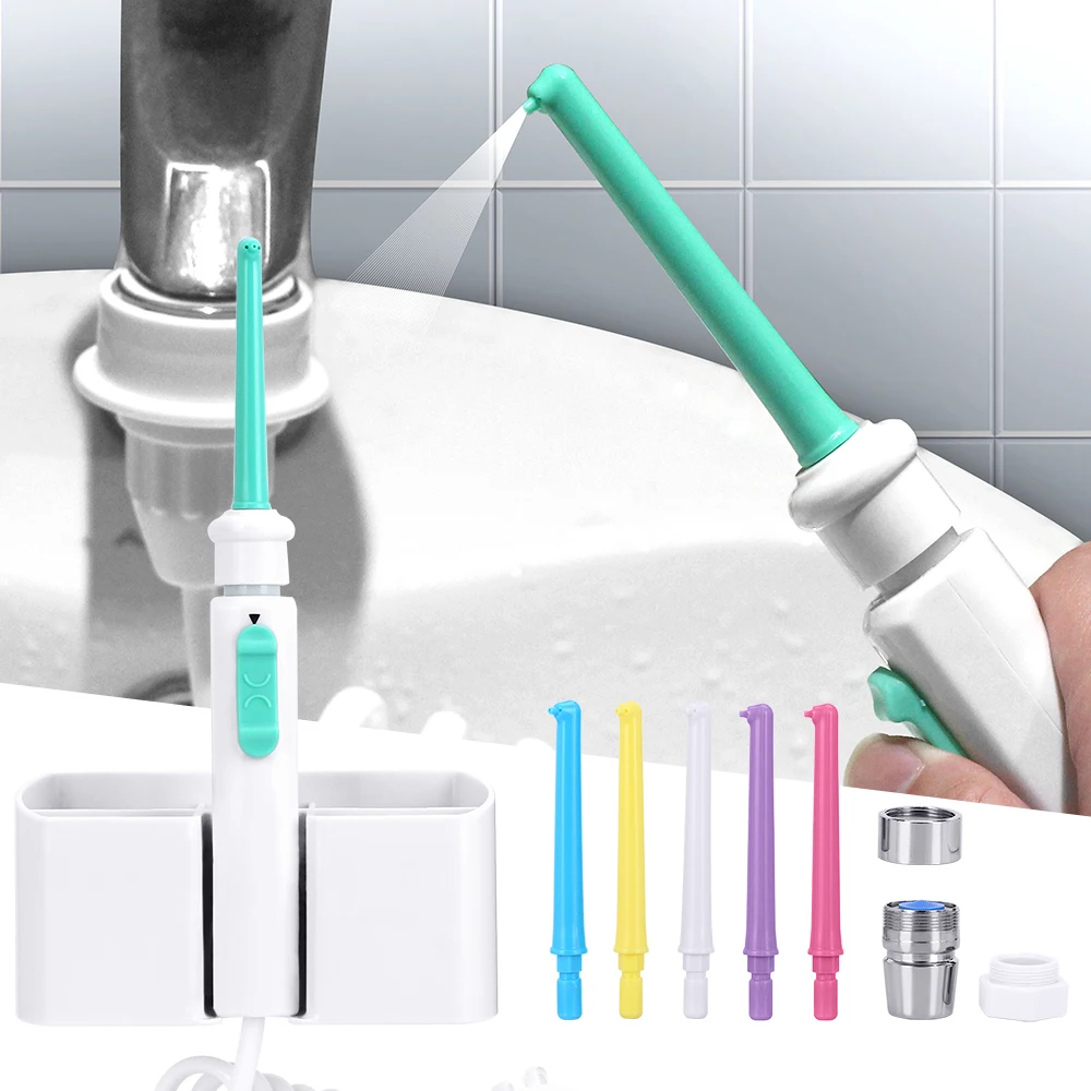 

Household Faucet Oral Irrigator Irrigation 6 Nozzles Water Pulse Dental Floss for Teeth Water Pick Jet Teeth Whitening Oral Care