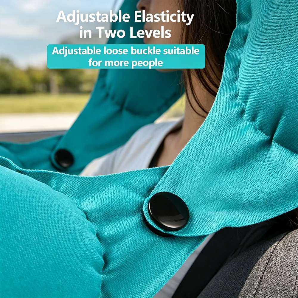 빠른 공기주입식 U자형 목베개 휴대용 인체공학적 경추 지지 베개 (여행, 자동차, 비행기용)