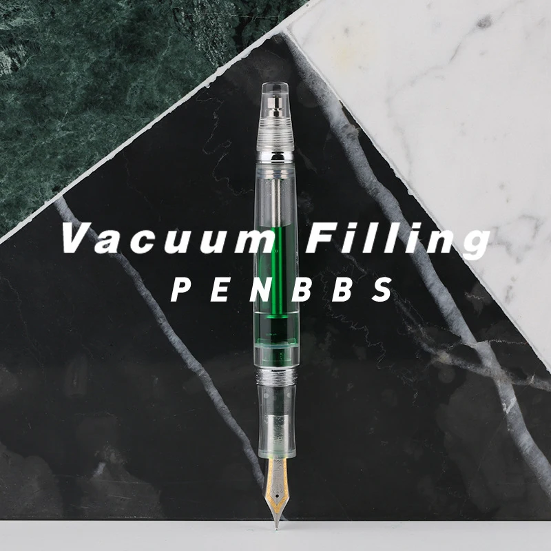 PENBBS 투명 다채로운 진공 필링 만년필, 고급 펜촉, 패션 쓰기 사무실 선물 잉크 펜, 학용품, 456 송진