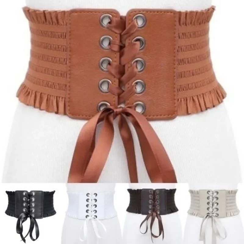 

Fashion Corset Wide Belts Pu Leather Slimming Body Waistband for Women Elastic Waist Belt Cinto Feminino Ceinture Femme