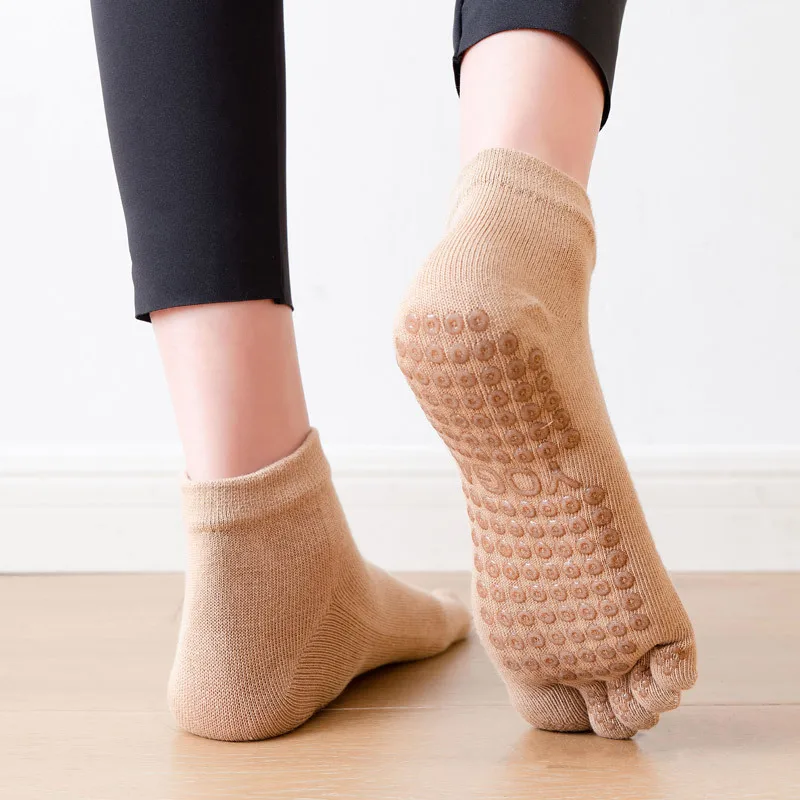 

Женские Дышащие носки 2 шт. для пилатеса, нескользящие носки с пятью носками для йоги, быстросохнущие Хлопковые женские эластичные носки для балета и танцев, фитнеса