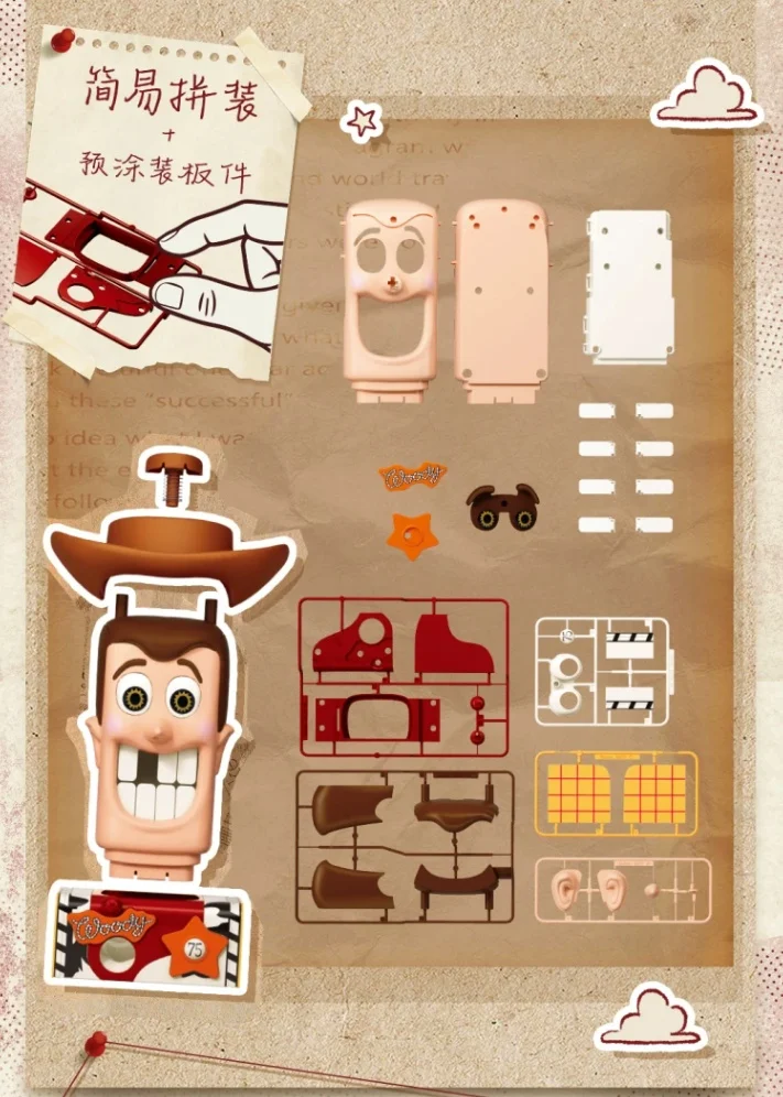 New Product Toy Story Original Woody Assembly Model Kit Round Game Tabletop Game Collection Model Statue Toys Hobby Gift 6