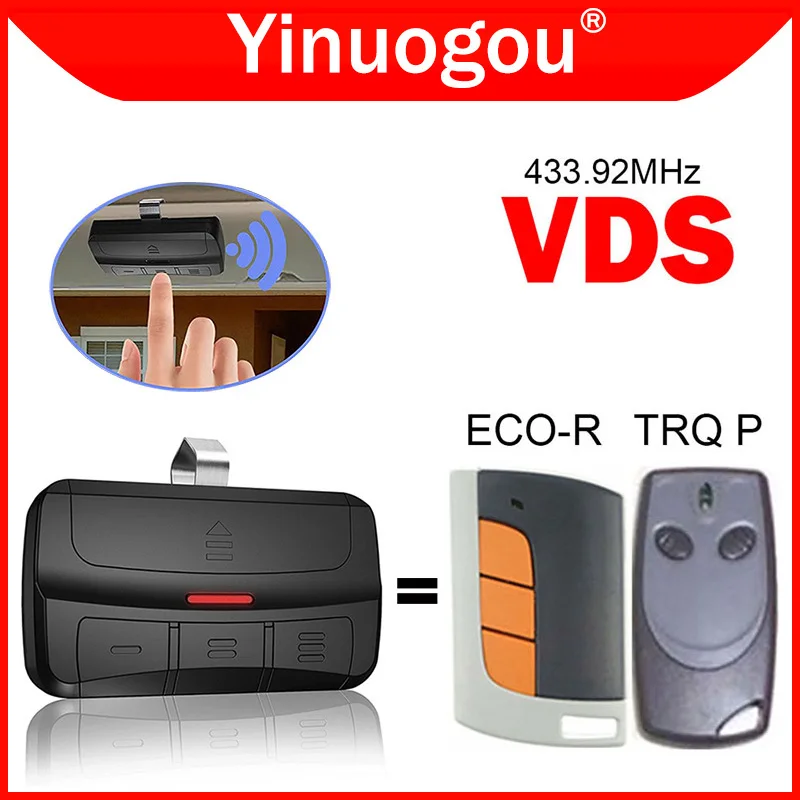 복제 VDS 원격 제어 VDS ECO-R / TRQ P 차고 문 원격 제어 433.92MHz 차고 문 오프너 핸드 헬드 무선 송신기 