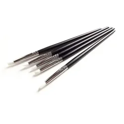 Silicone Nail Art Pen Brush Set - 5 Pieces for 3D Design and Manicure Crafting (White Head)