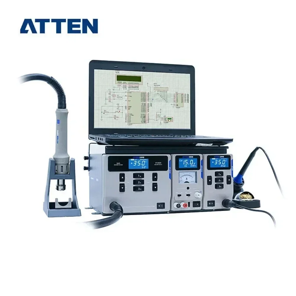 ATTEN MS-300 3 IN 1 Combination Hot Air Gun Desoldering Rework Station DC Power Supply Maintenance System 2